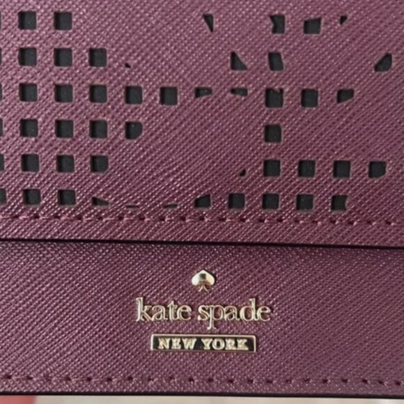 Kate Spade New York Cameron Street Perforated Mini Arielle Crossbody - Deep Plum - Picture 6 of 8